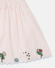 Floral Embroidered Linen-Blend Dress