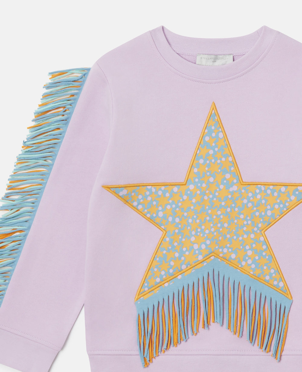 Fringed Star Graphic Sweatshirt