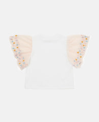 Scallop Trim Sleeve T-Shirt