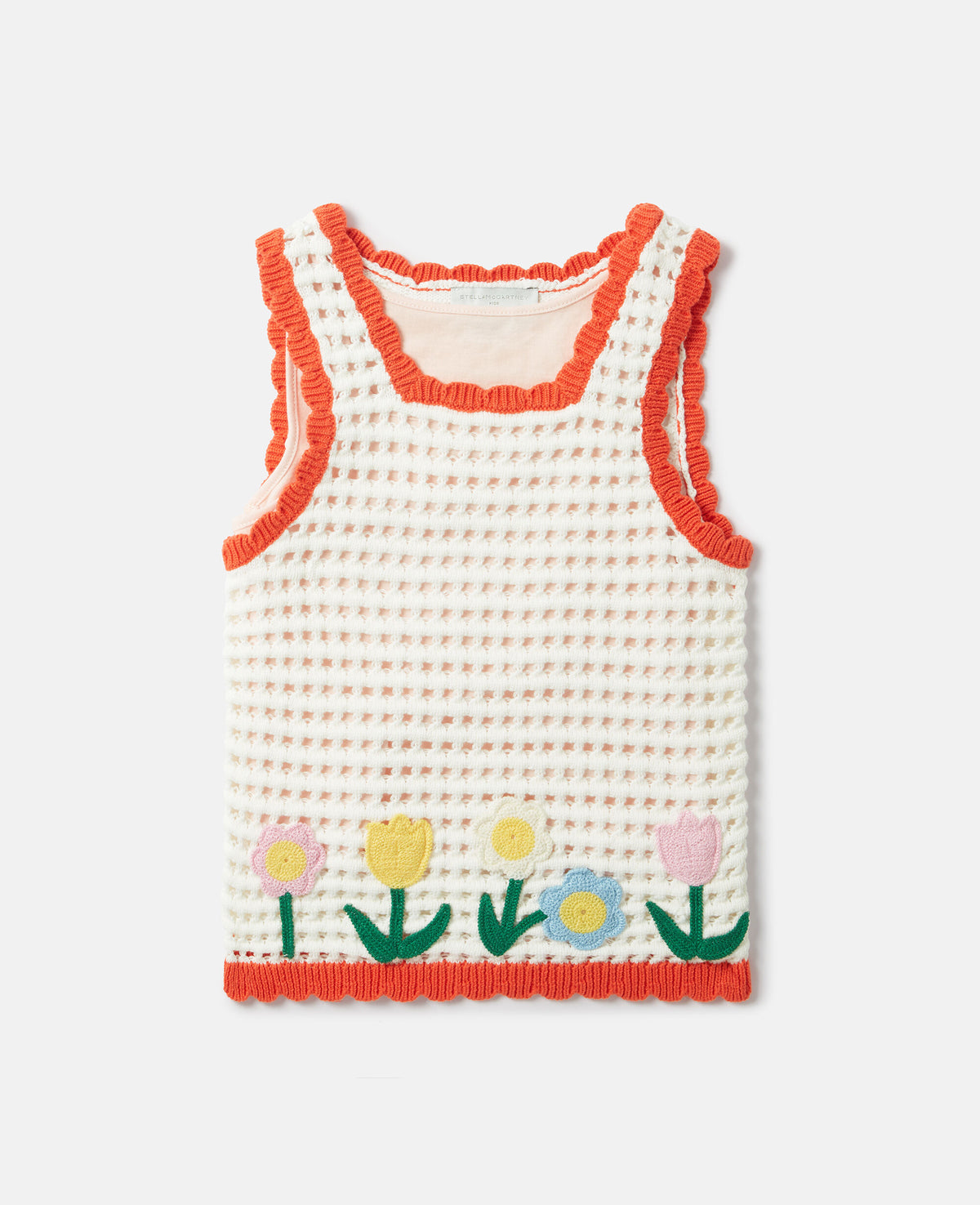 Floral Appliqué Knitted Tank Top