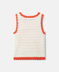 Floral Appliqué Knitted Tank Top