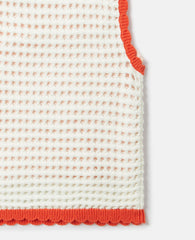 Floral Appliqué Knitted Tank Top