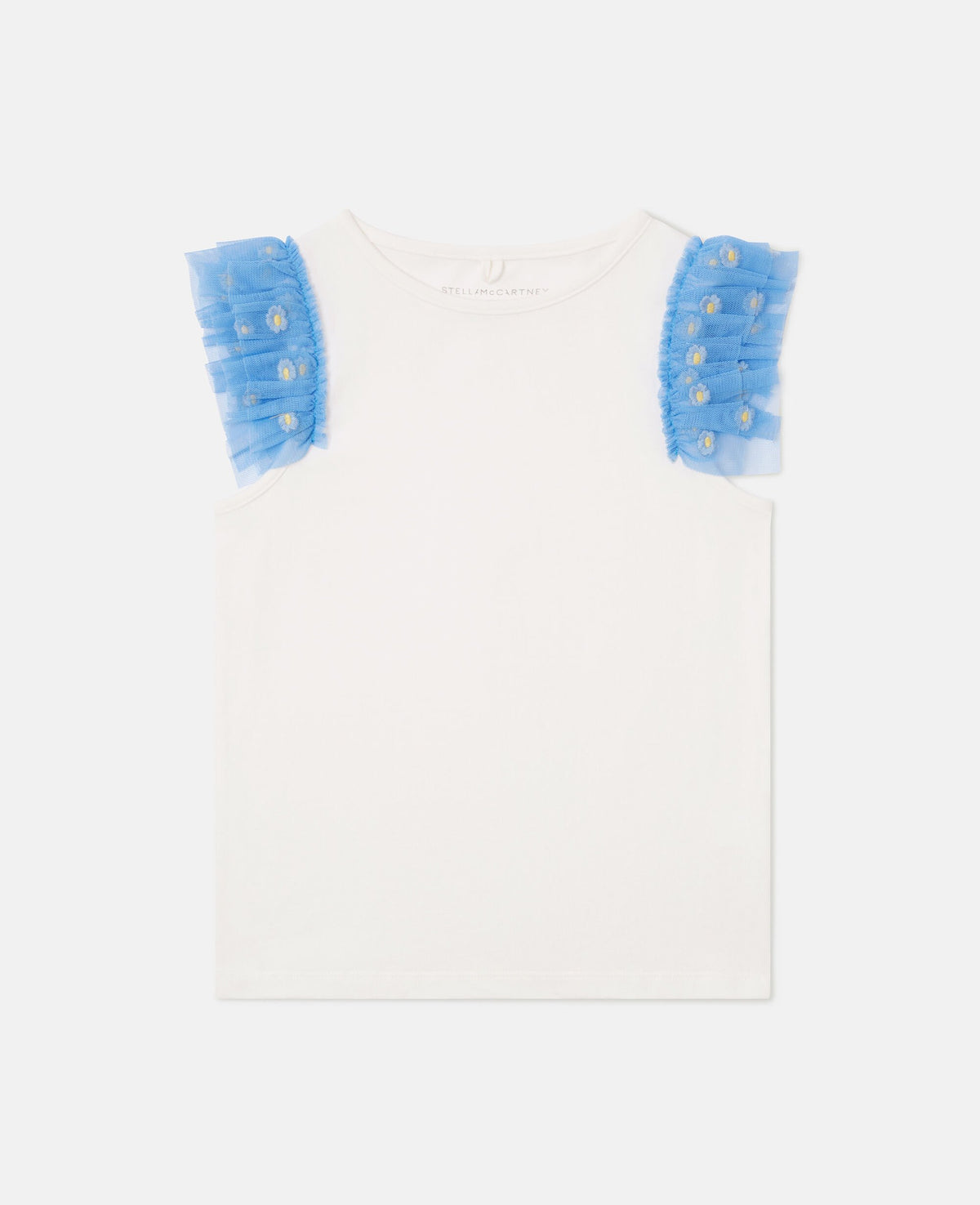Tulle-Trim Sleeveless Top