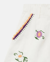 Embroidered Linen-Blend Shorts