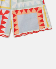 Patchwork Print Shorts