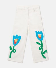 Floral Gabardine Pants
