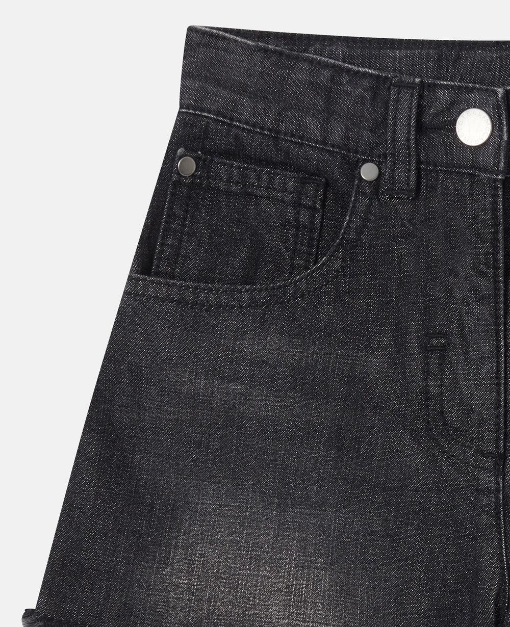Faded Denim Shorts