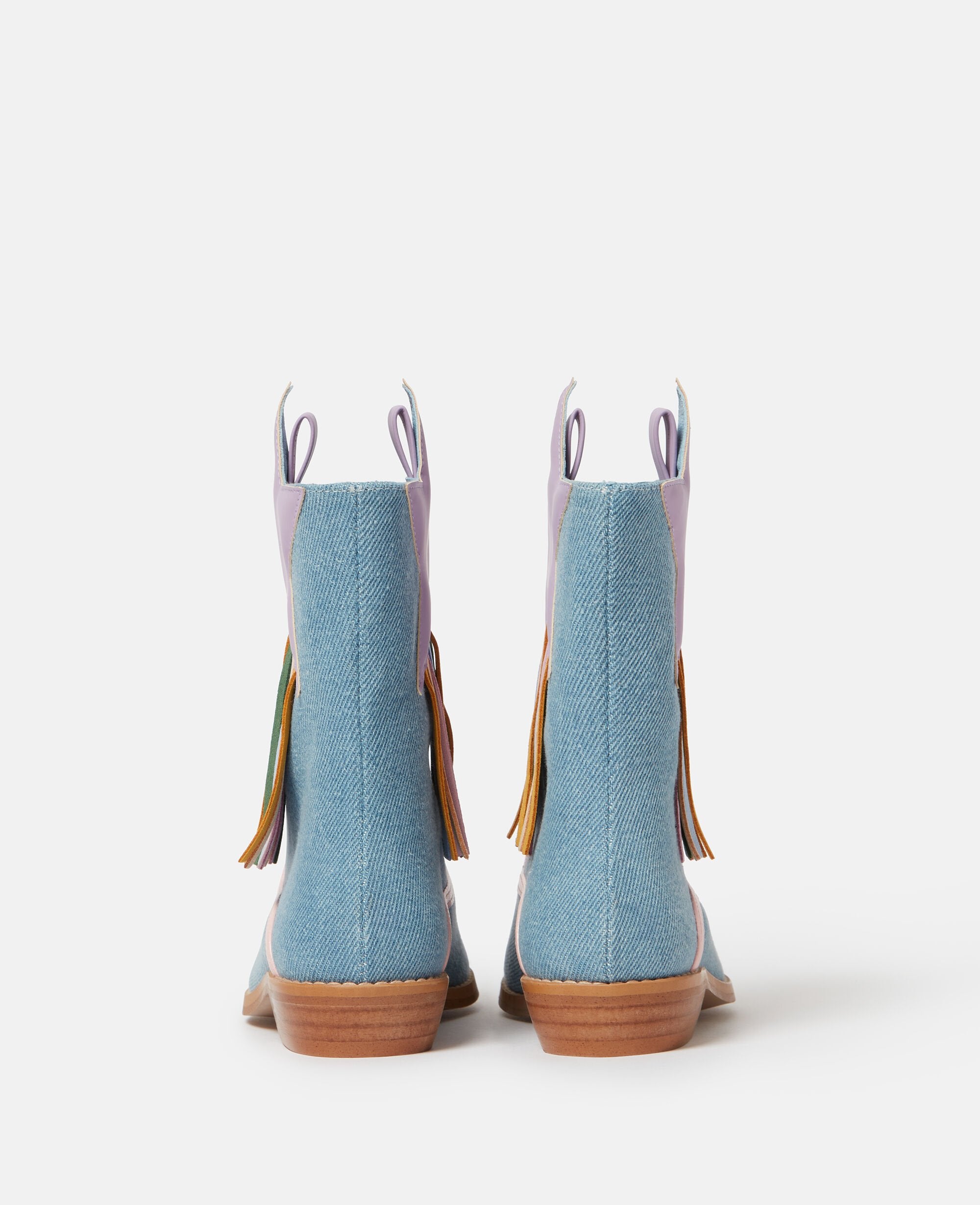 Star Detail Denim Western Boots
