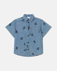 Numbers Print Denim Shirt