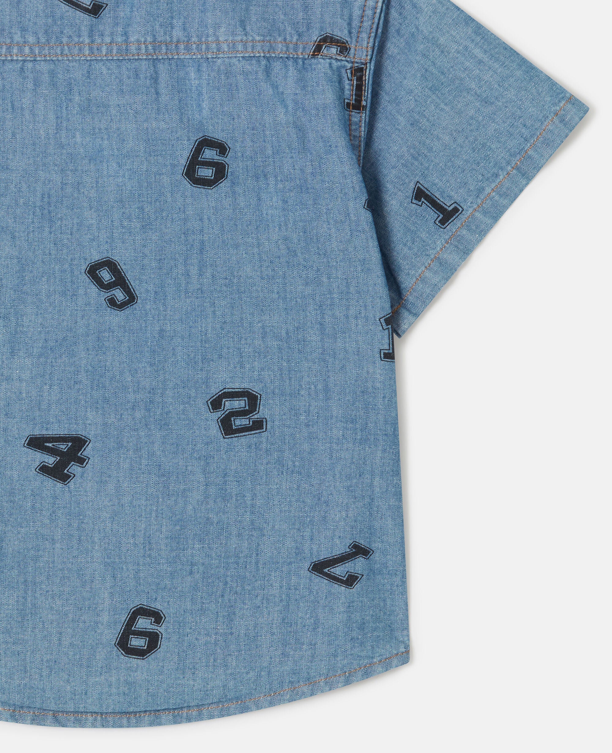 Numbers Print Denim Shirt