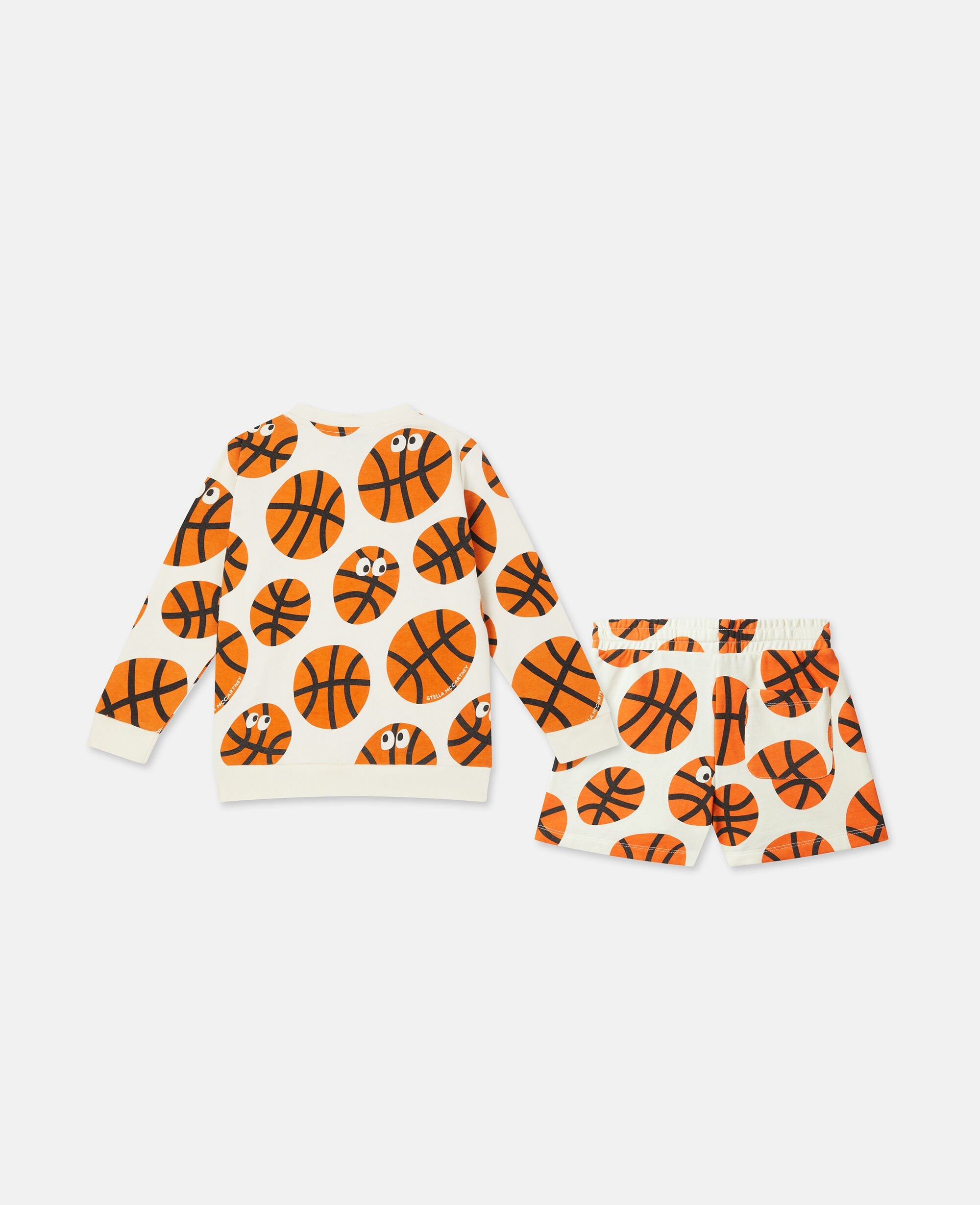 Basketball Print Sweatshirt And Sweatpants Set