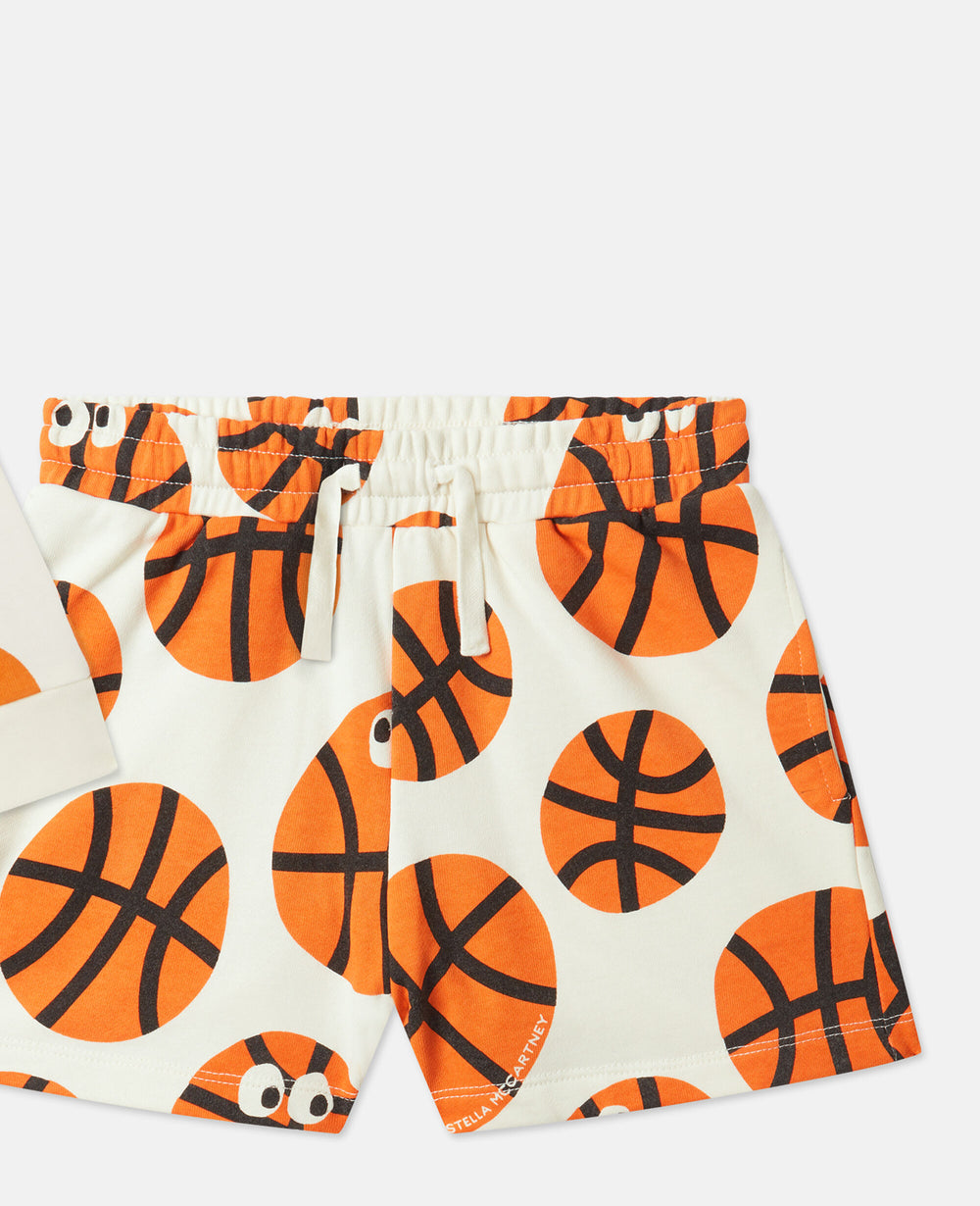 Basketball Print Sweatshirt And Sweatpants Set
