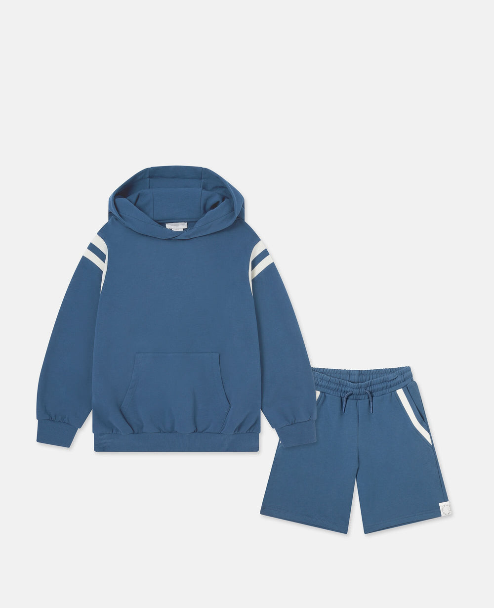 Stripe Hoodie And Shorts Set