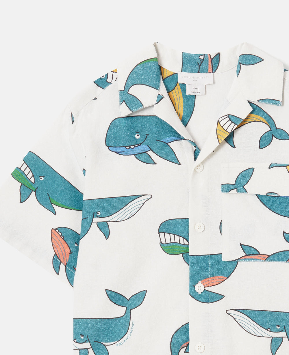 Whale Print Cotton Shirt