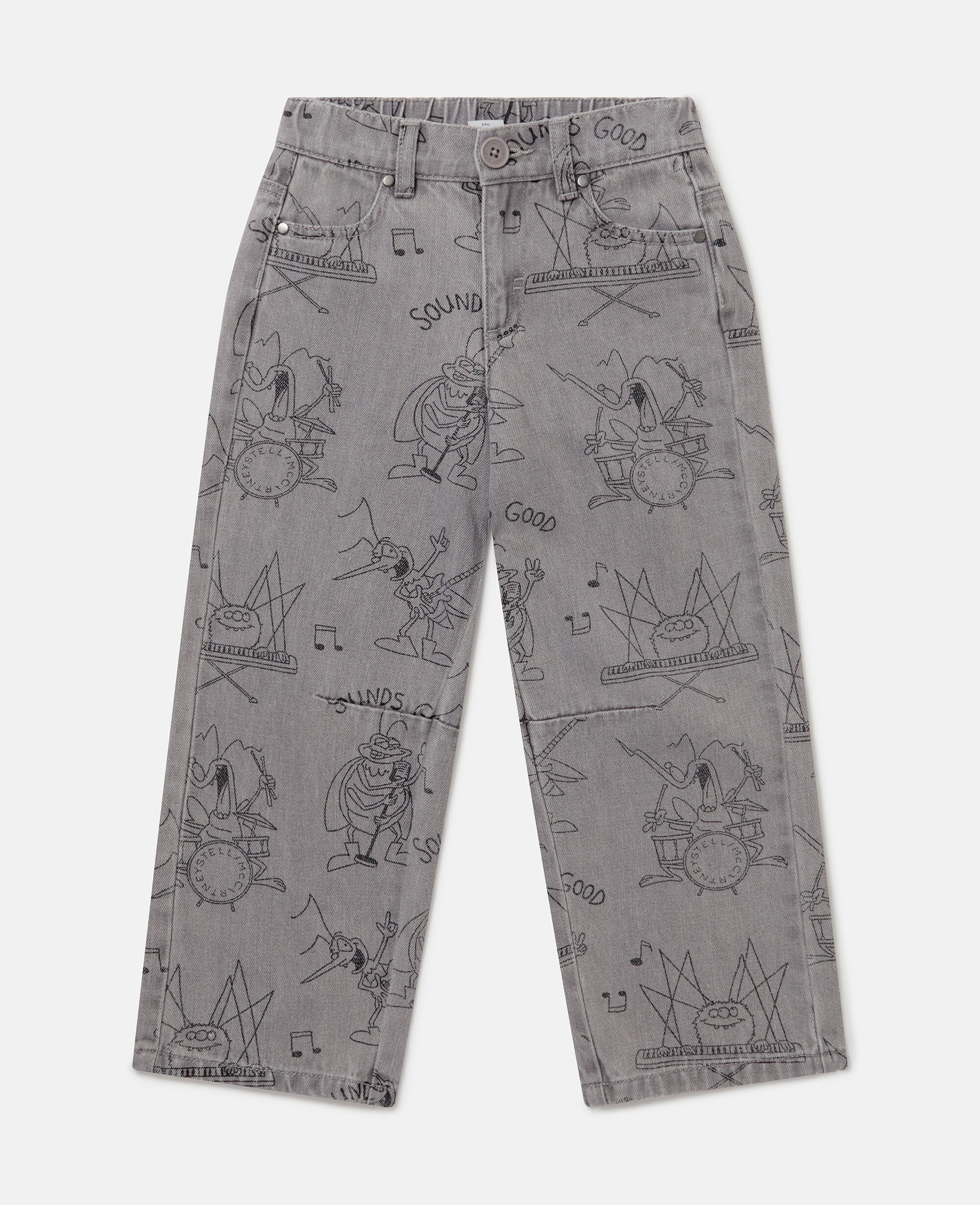 Bug Band Print Denim Jeans