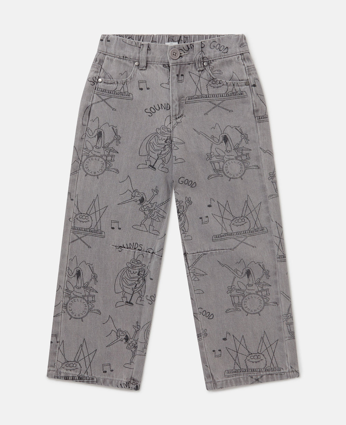 Bug Band Print Denim Jeans