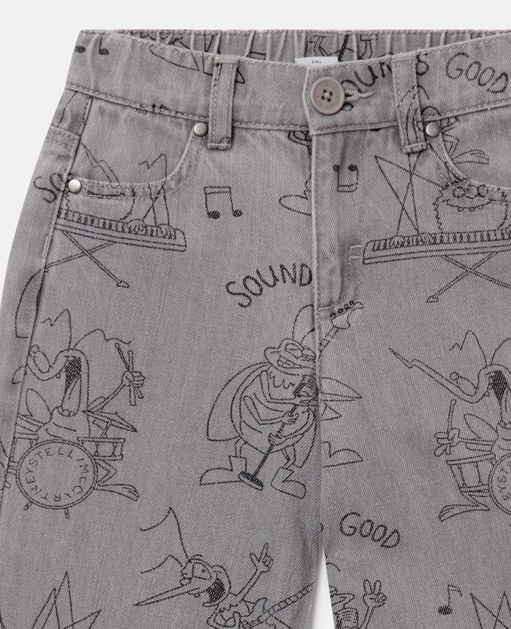 Bug Band Print Denim Jeans