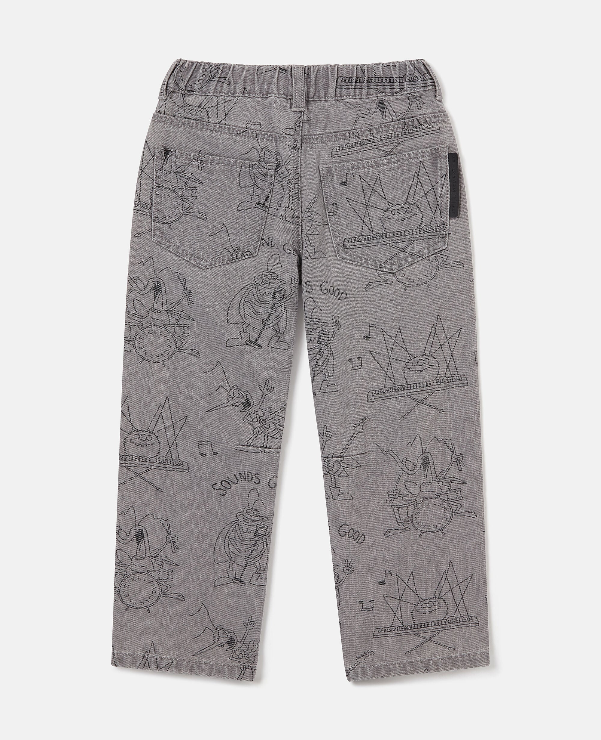 Bug Band Print Denim Jeans