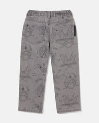 Bug Band Print Denim Jeans