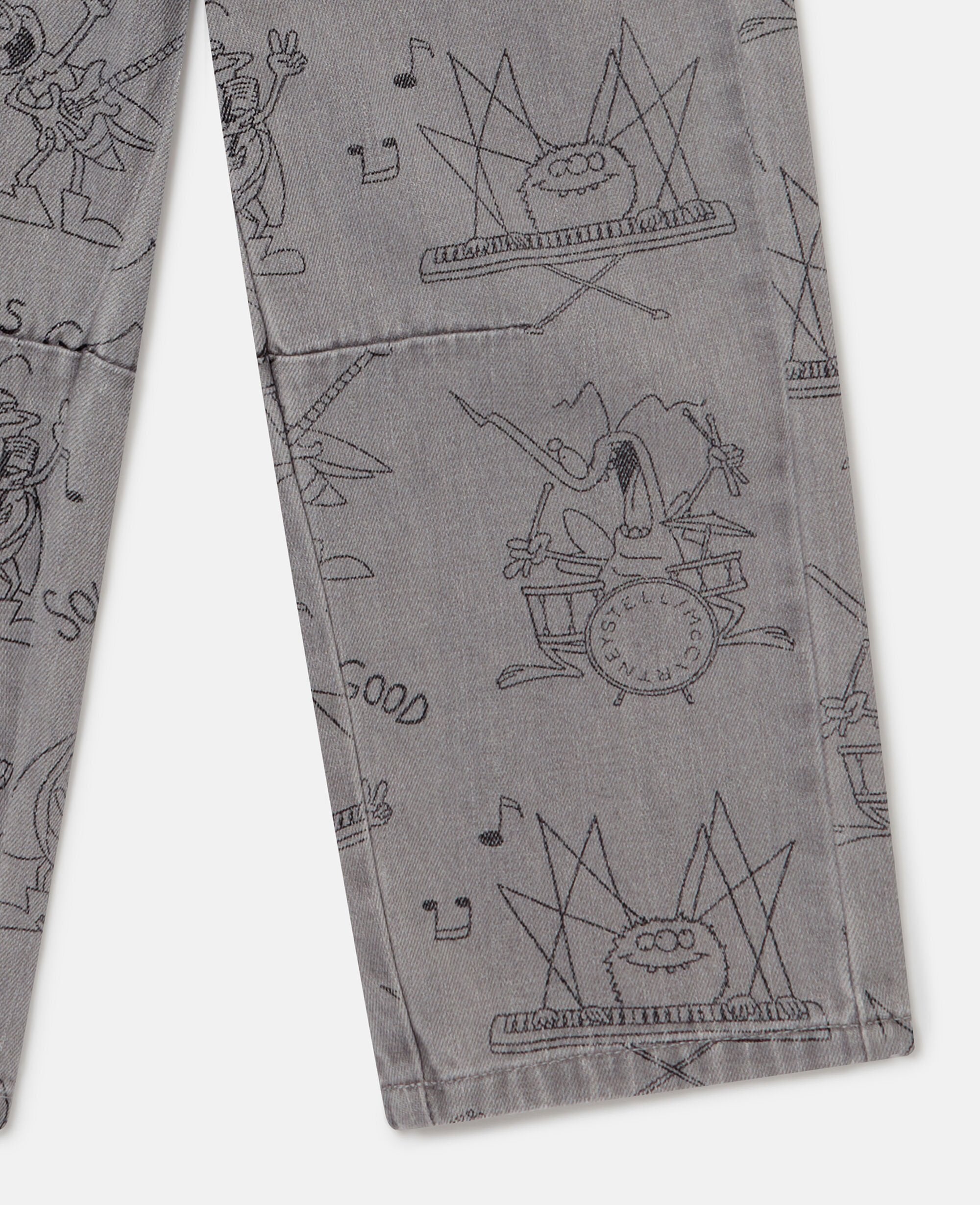 Bug Band Print Denim Jeans