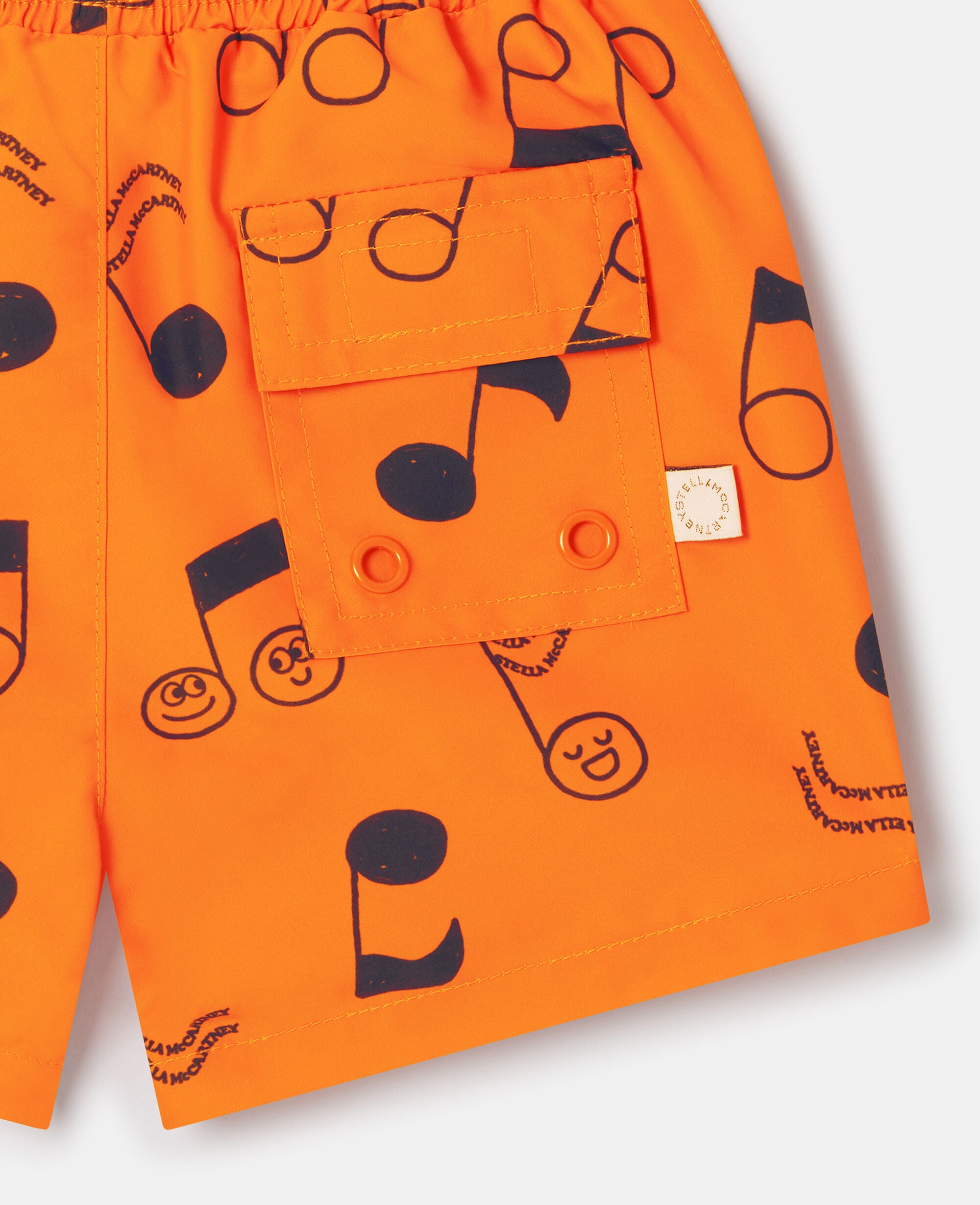 Music Notes Print Swim Shorts