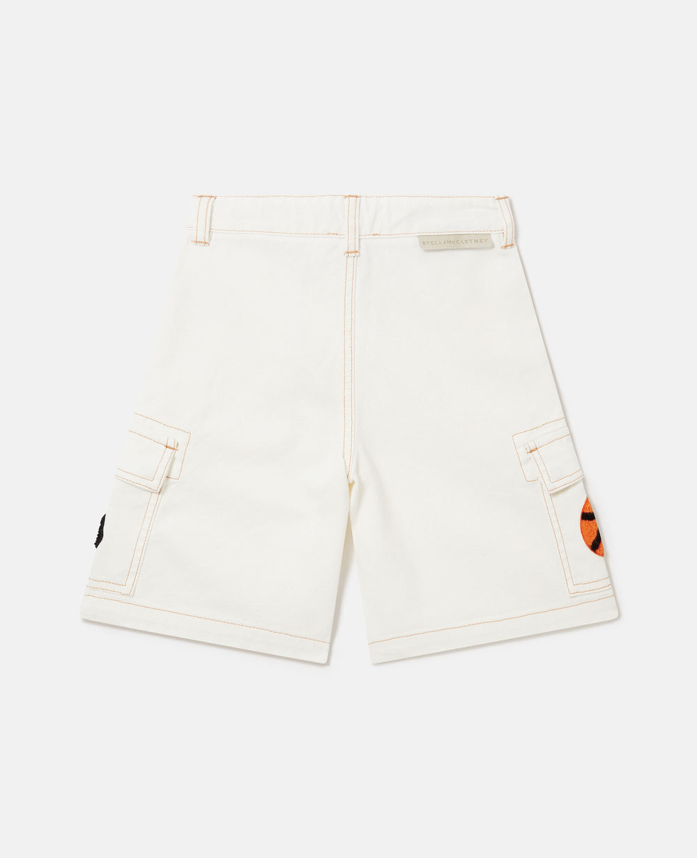 Sports Motif Canvas Shorts