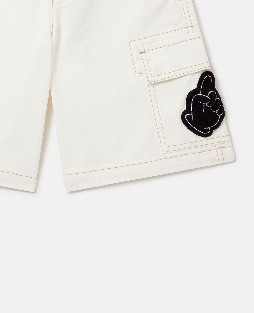 Sports Motif Canvas Shorts