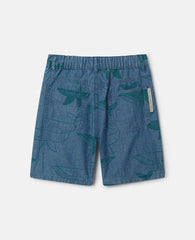 Whale Print Denim Shorts