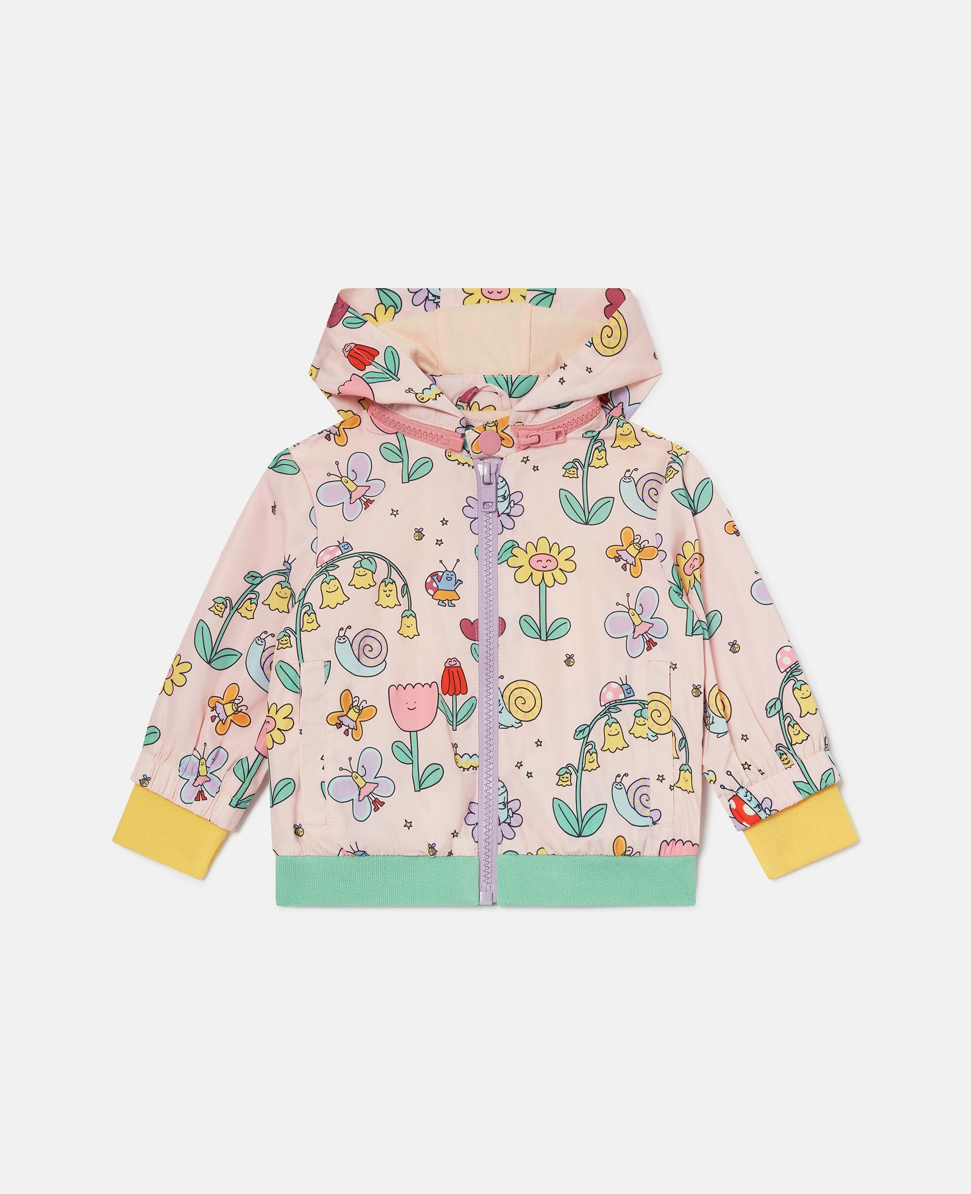 Floral Print Hooded Raincoat