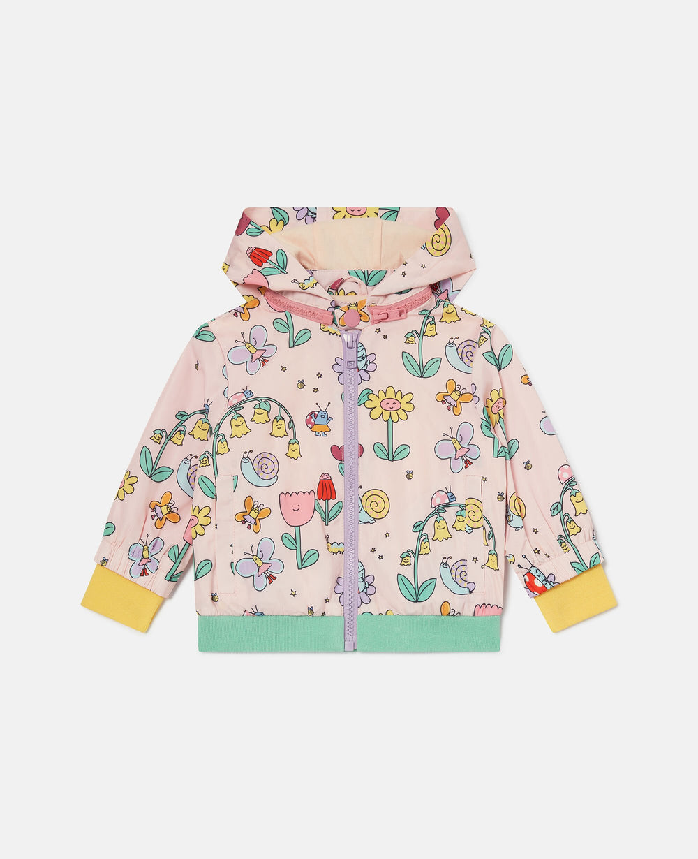 Floral Print Hooded Raincoat