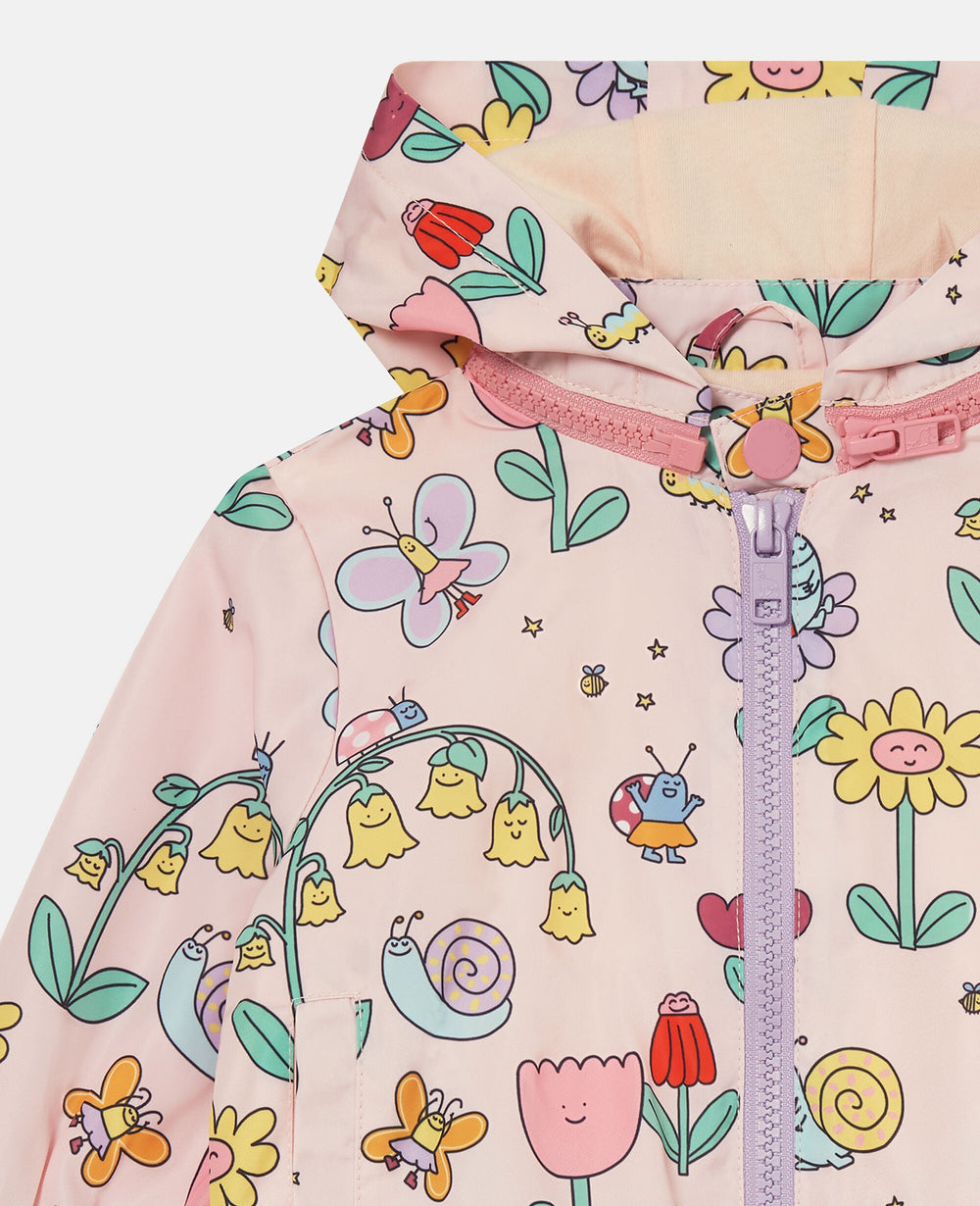 Floral Print Hooded Raincoat