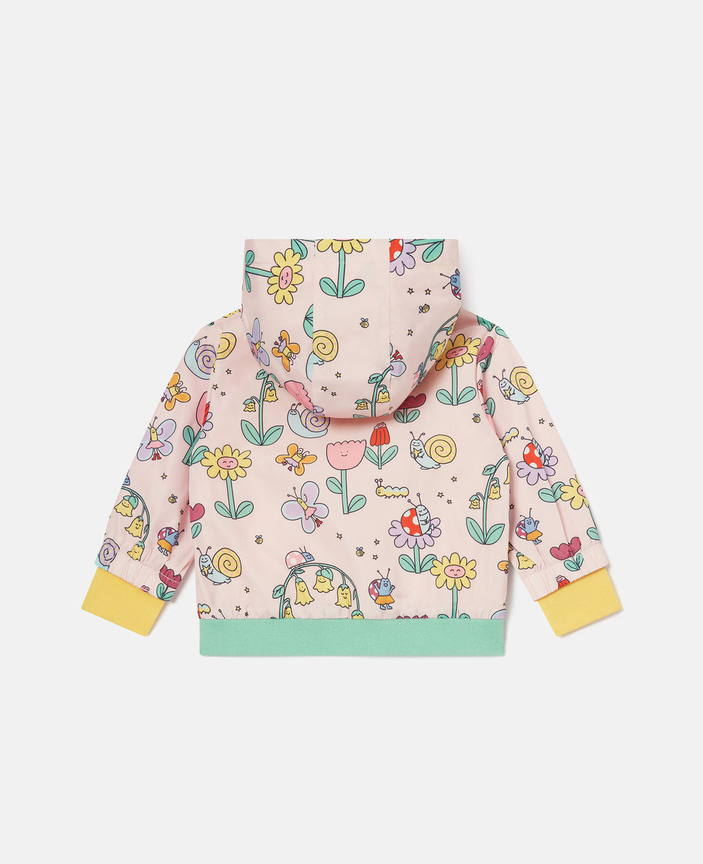 Floral Print Hooded Raincoat