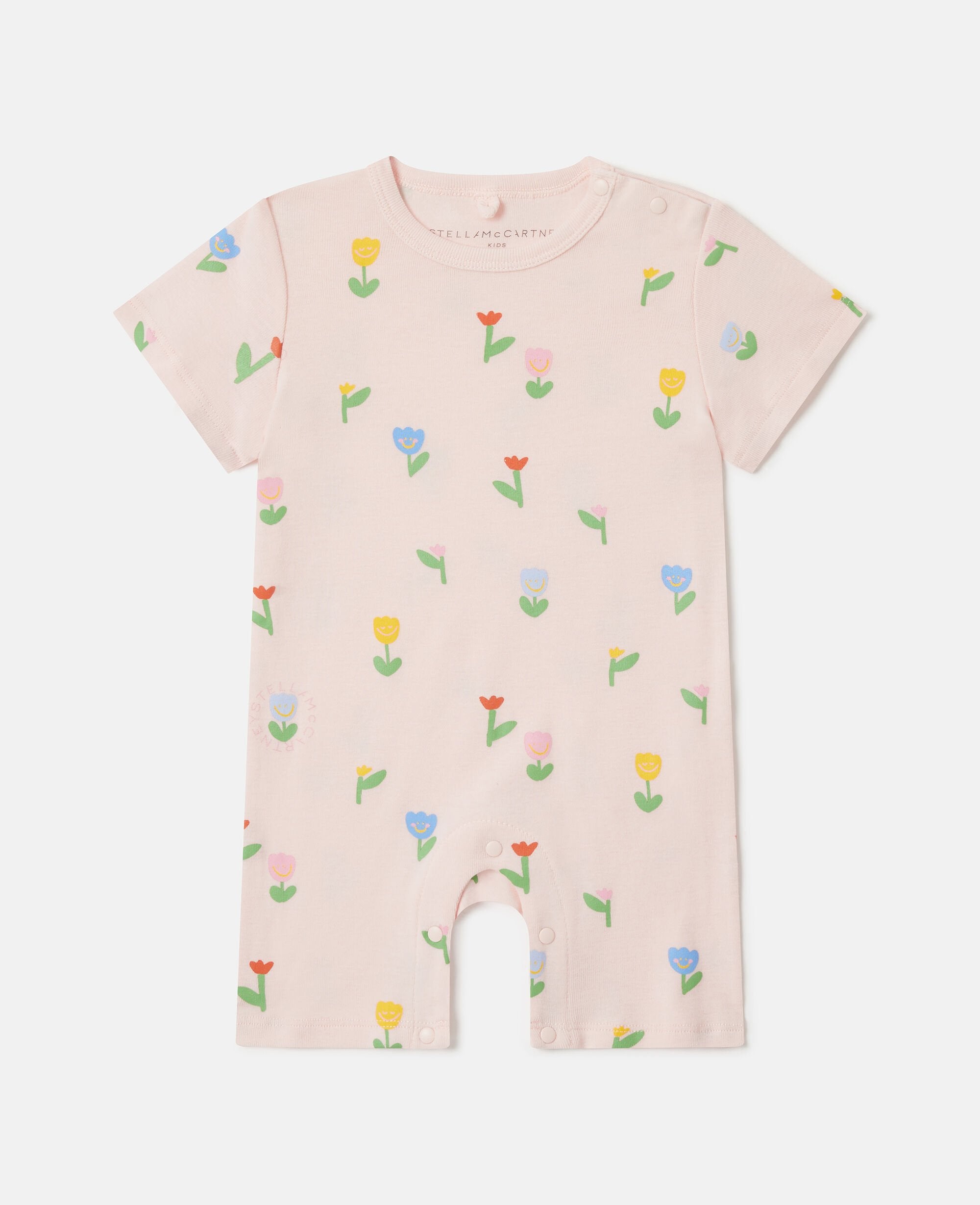 Floral Print Bib And Romper Set