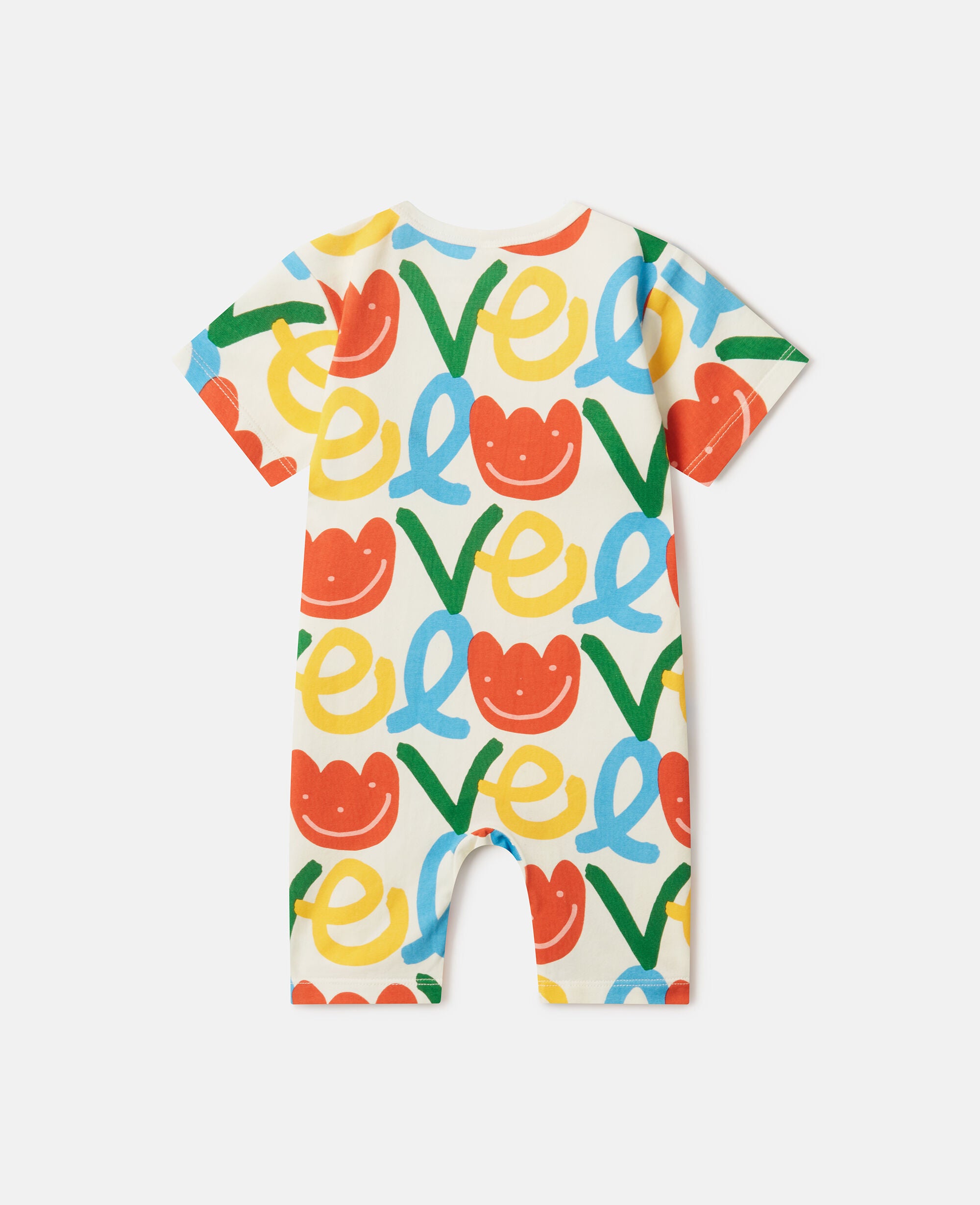 All-Over Love Print Romper