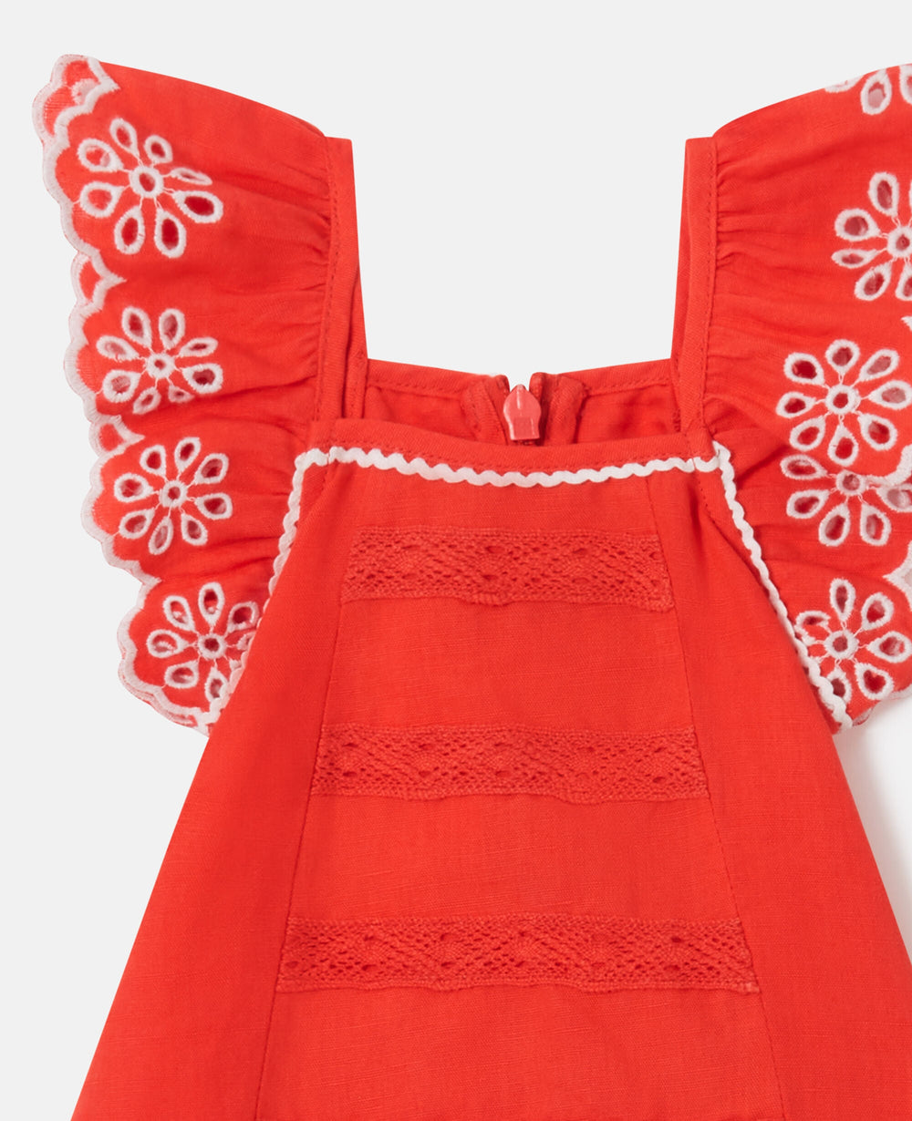Broderie Trim Dress and Bloomer Set