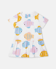Fish Print Jersey Dress