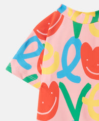 All-Over Love Print Swimsuit