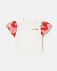 Contrast Sleeve Graphic T-Shirt