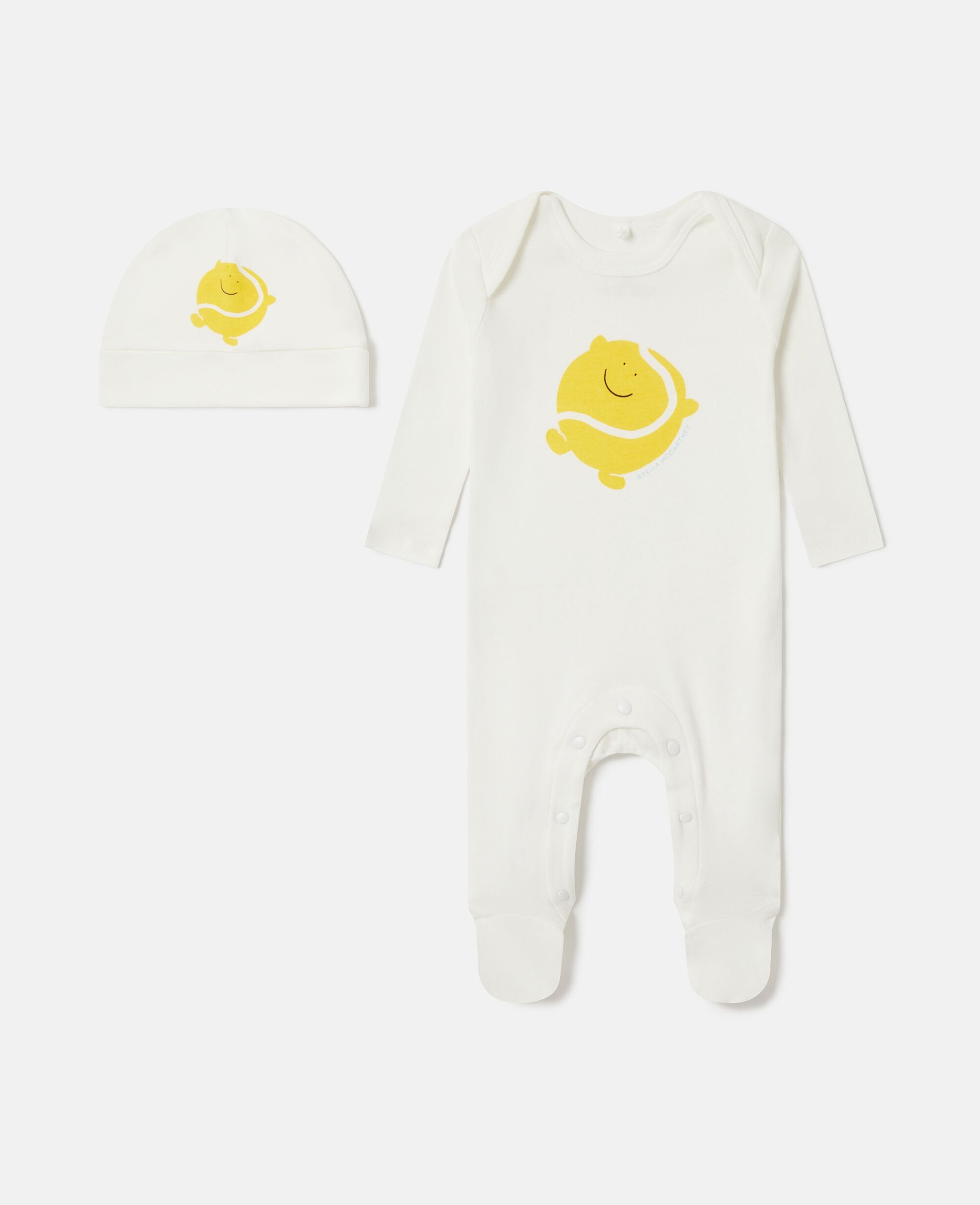 Tennis Ball Graphic Hat And Romper Set