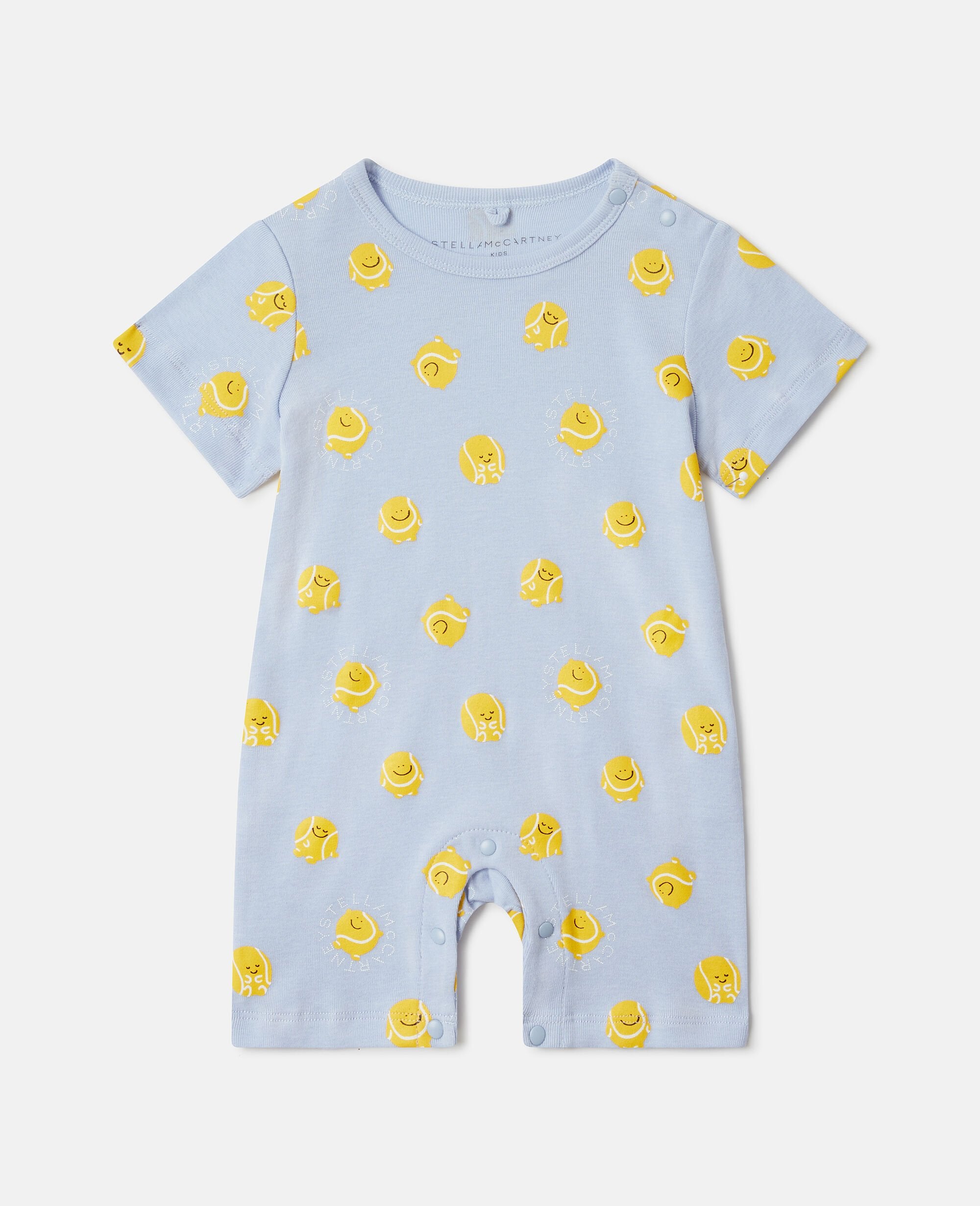 Tennis Ball Print Bib And Romper Set