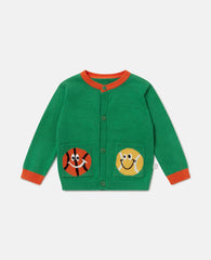 Sports Motif Knitted Cardigan