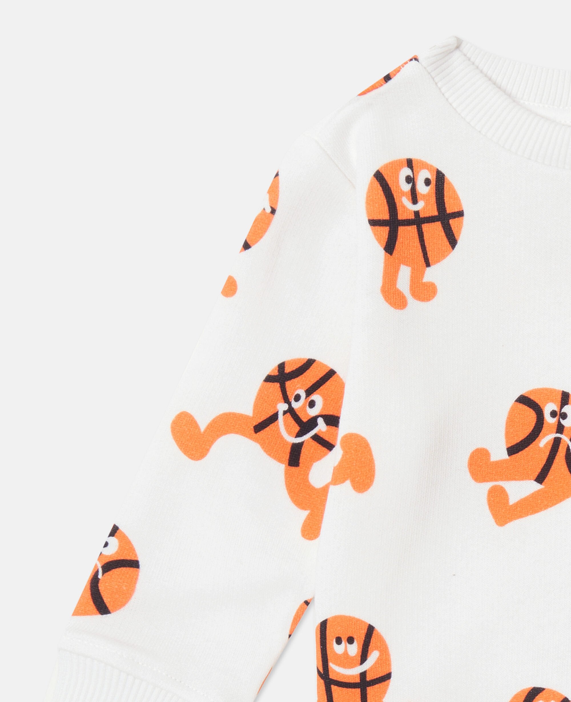 Basketball Print Sweatshirt and Sweatpant Set