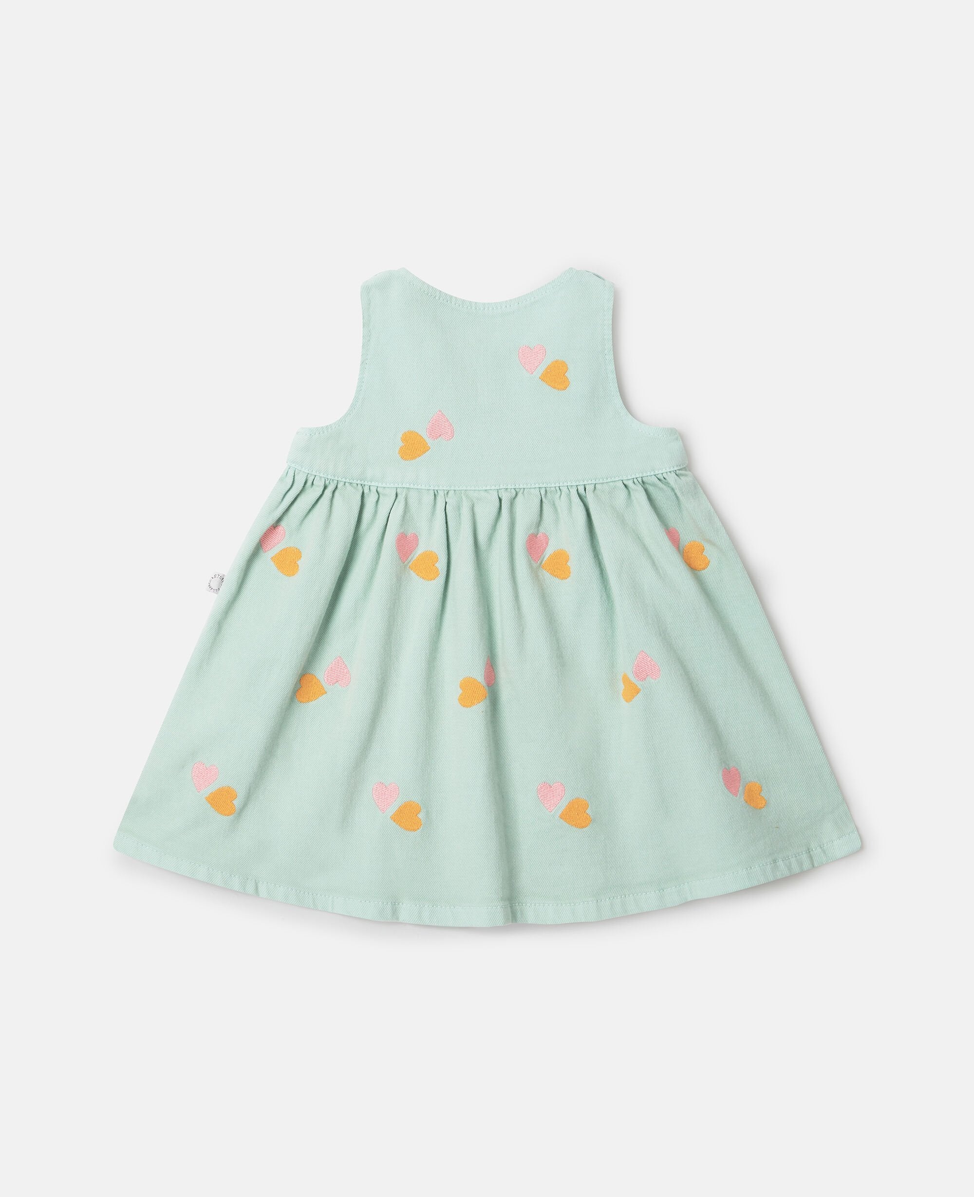 Heart-Embroidered Gabardine Dress