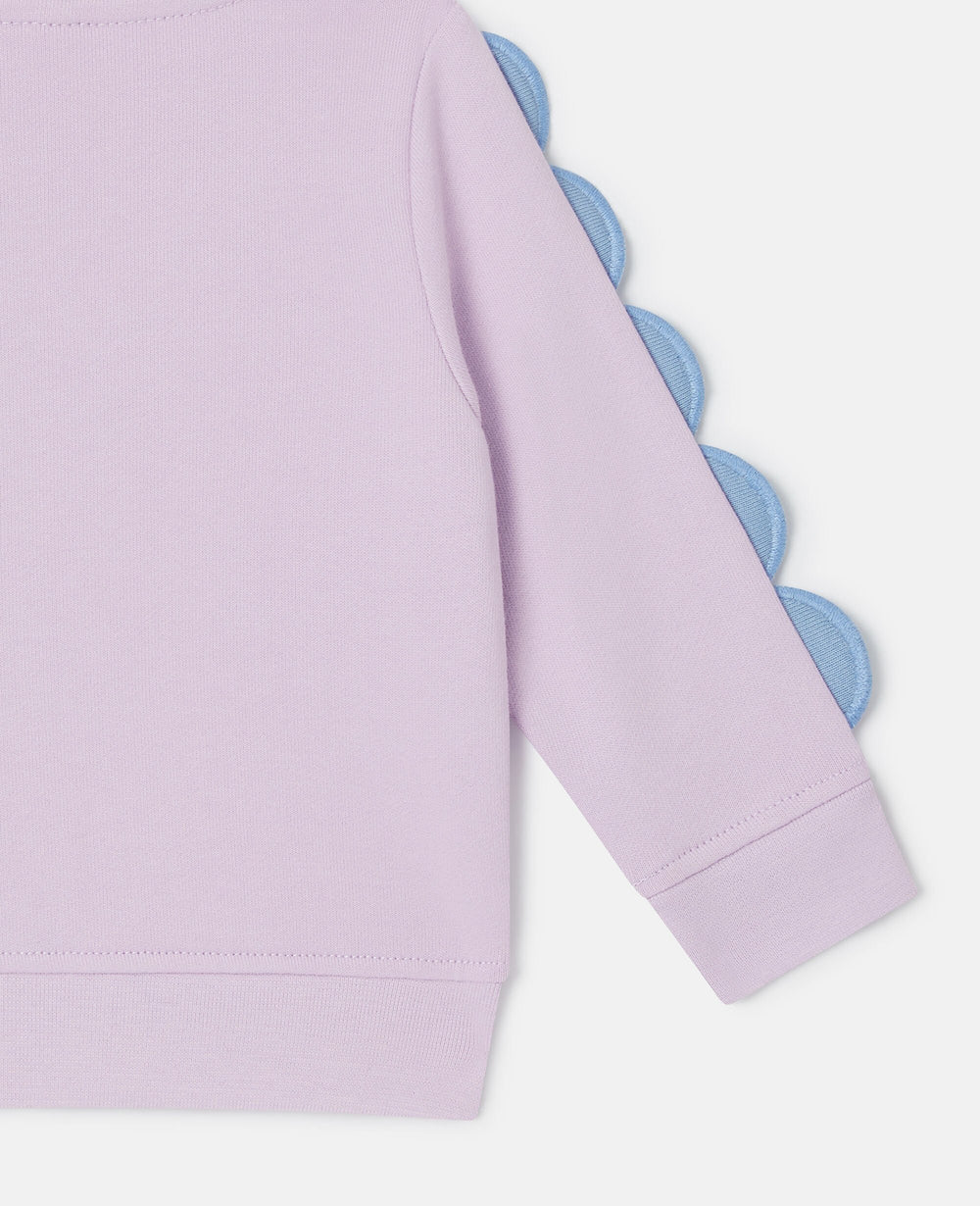 Fish Graphic Scallop Sleeve Sweatshirt