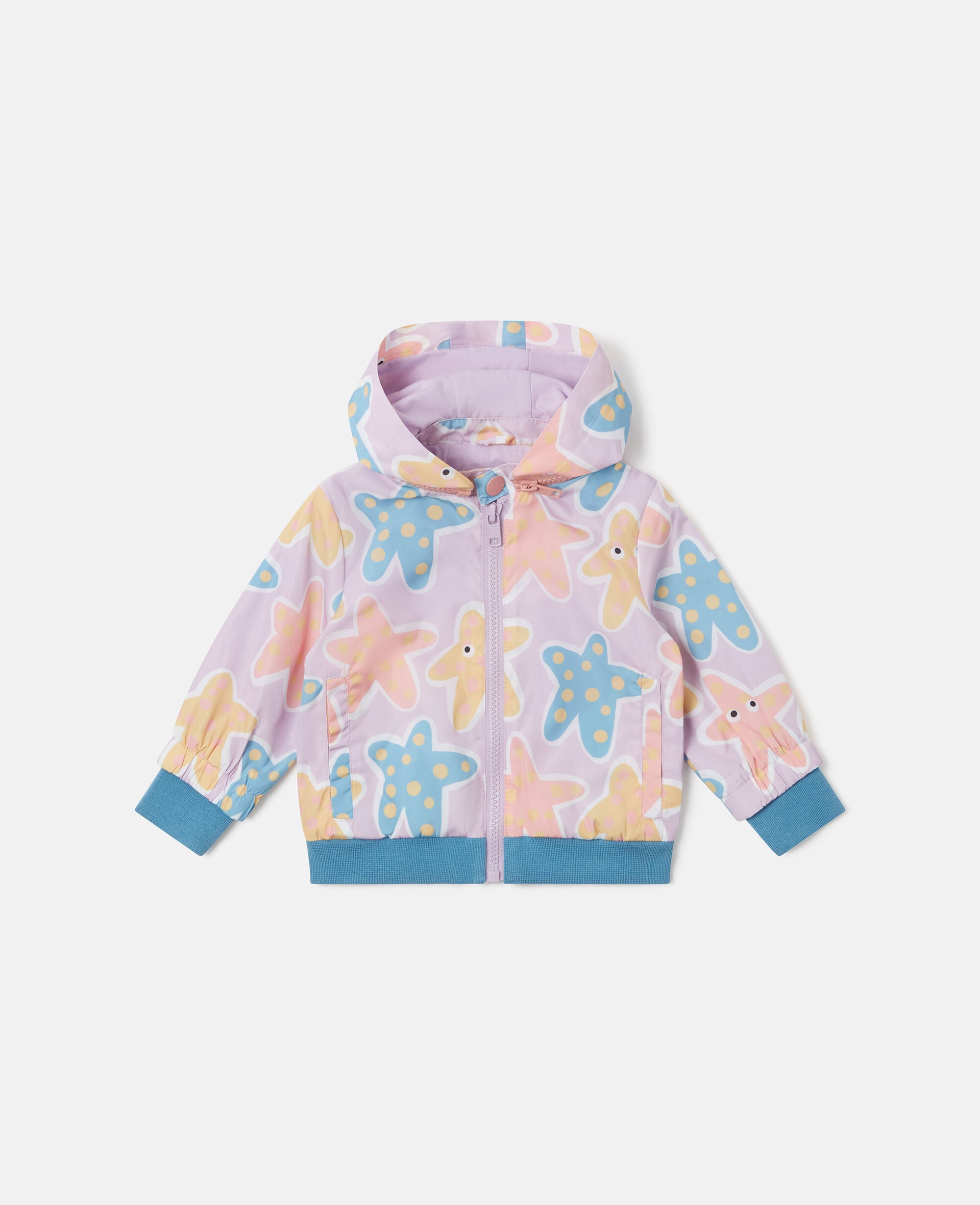 Starfish Print Zipper-Up Jacket