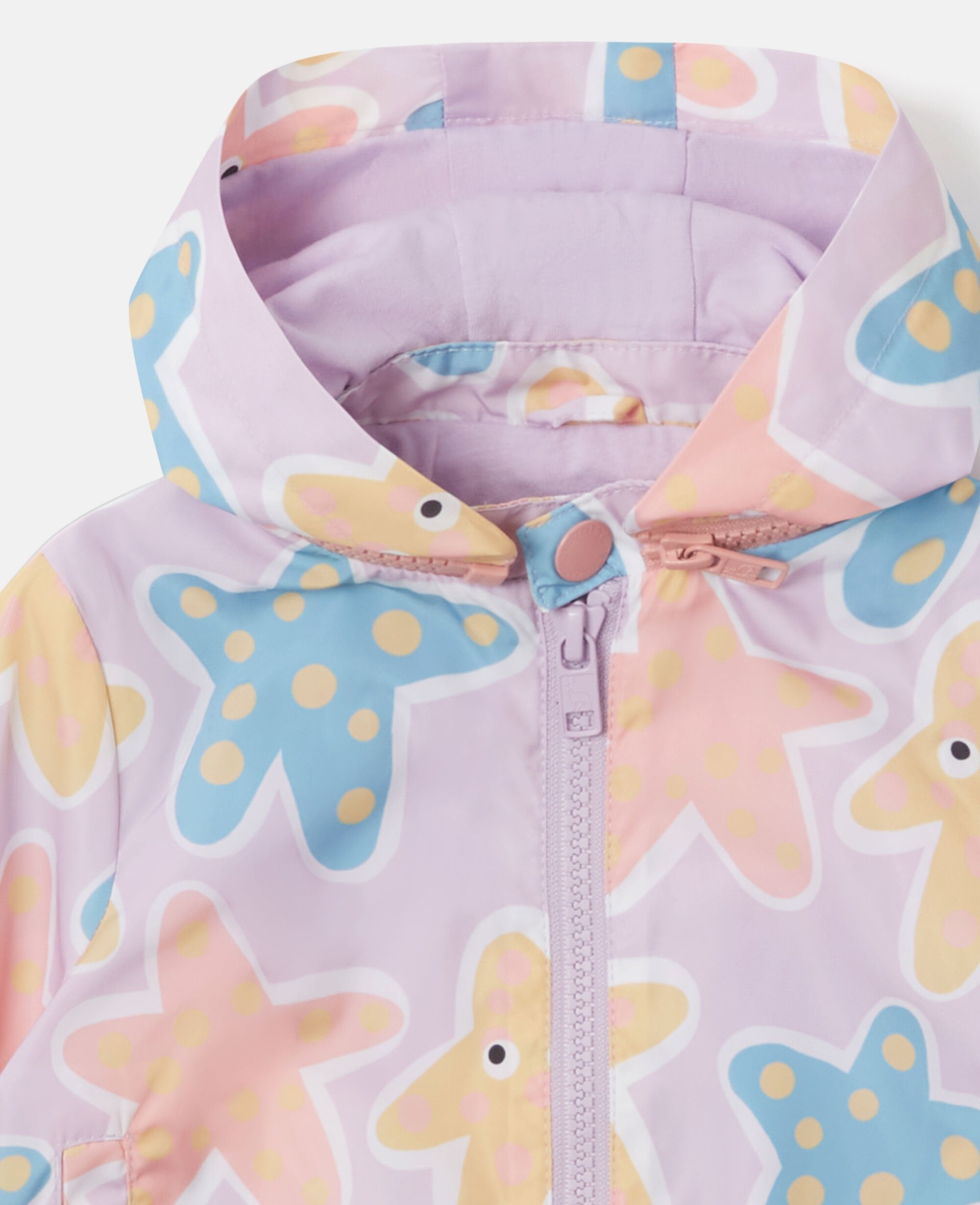 Starfish Print Zipper-Up Jacket