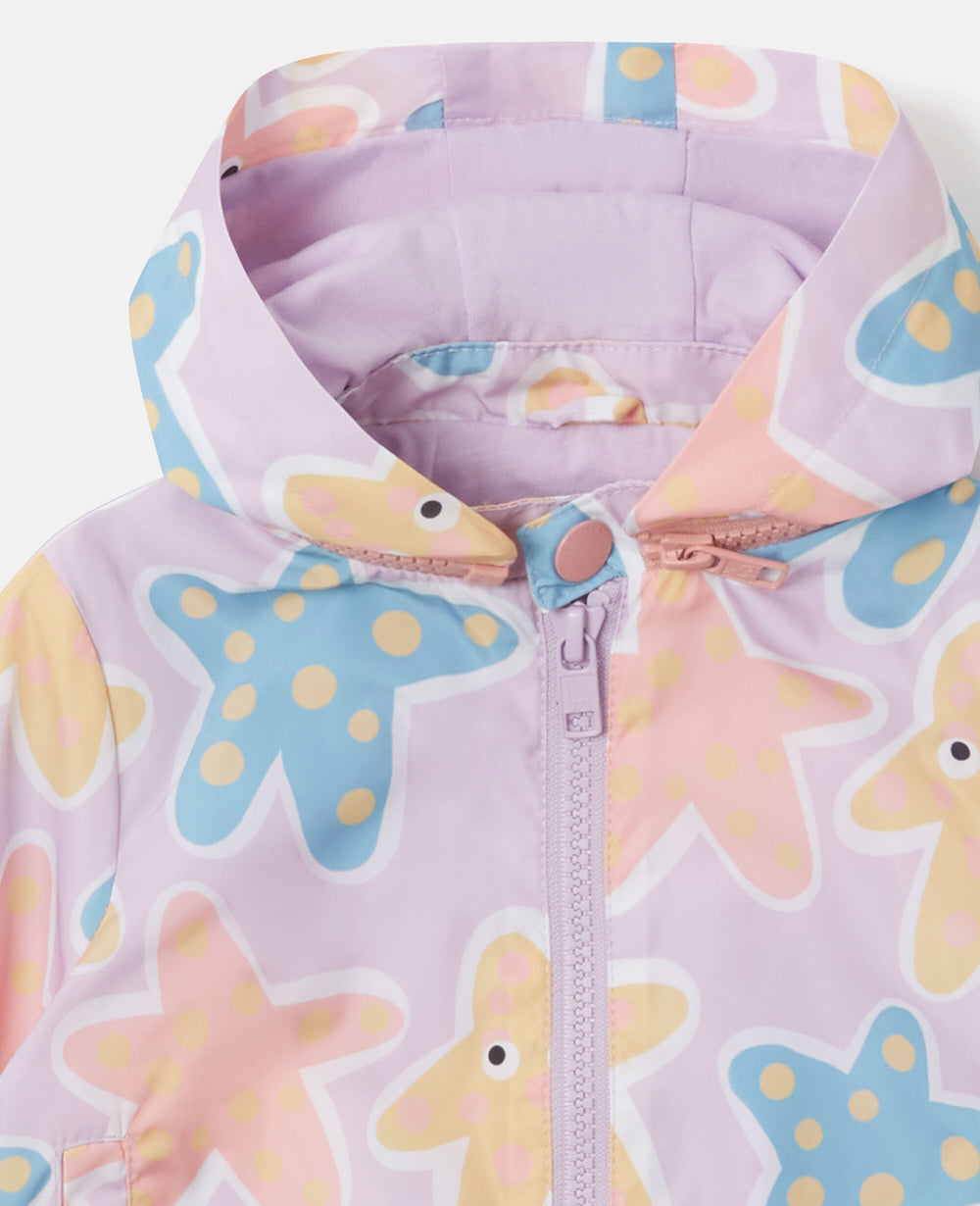 Starfish Print Zipper-Up Jacket
