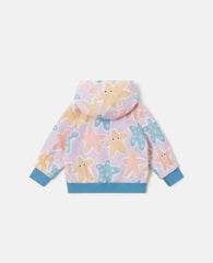 Starfish Print Zipper-Up Jacket